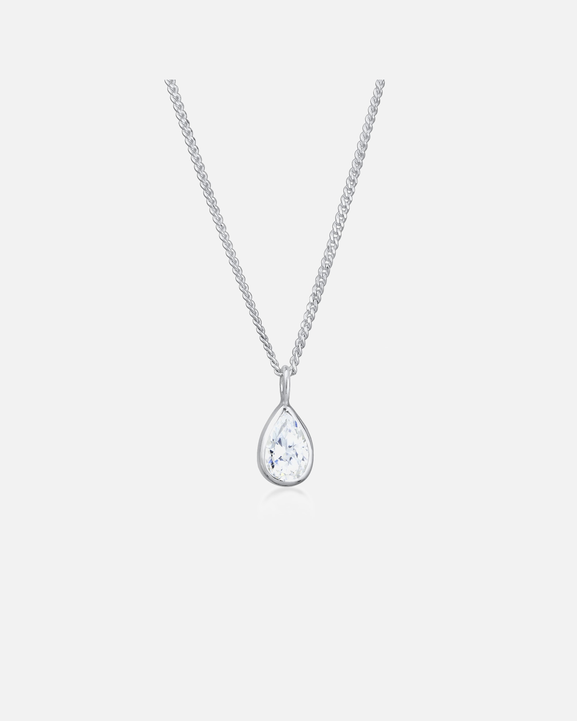Elli Femmes Goutte Pendentif Simple avec Zirconium en Argent Sterling 925
