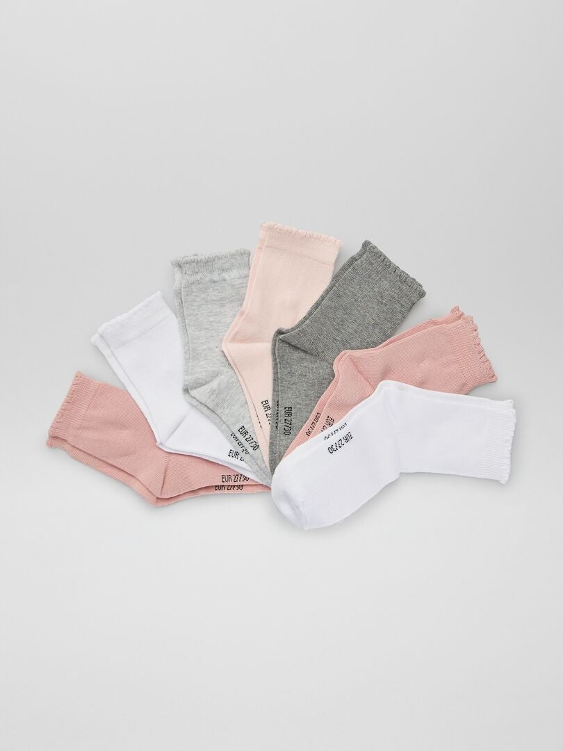 Set van 7 paar sokken - ROZE
