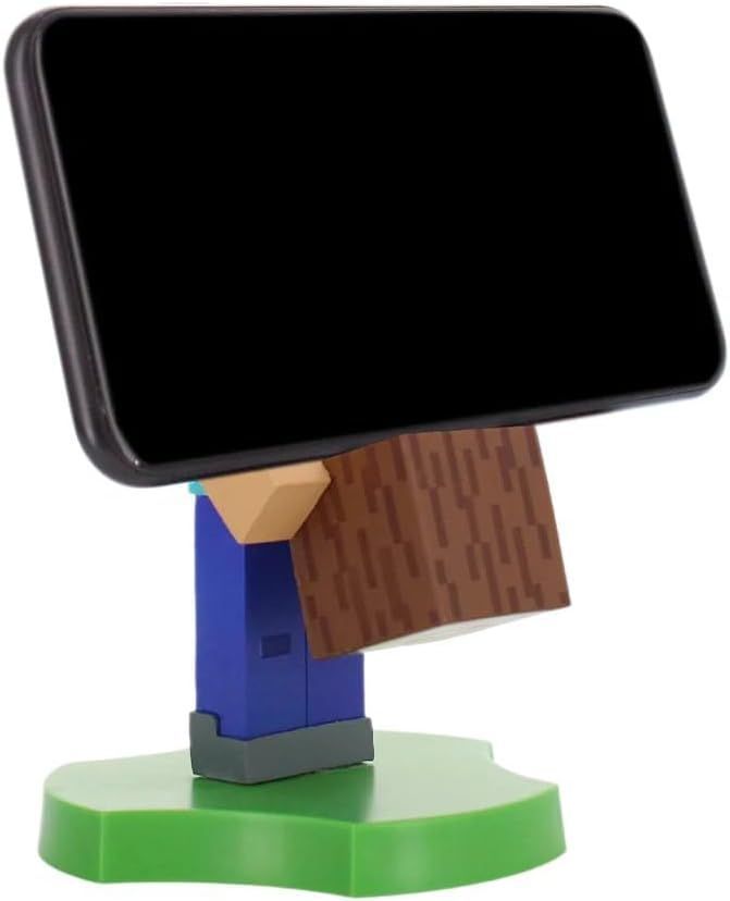 Minecraft Steve Figurine - EXQUISITE GAMING - Cable Guys - Headphone, smartphone or small accessory holder - 20 cm