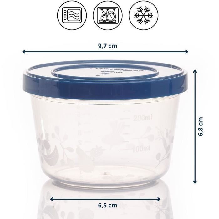 Set di 5 contenitori per alimenti - THERMOBABY - 250 ml - Ermetici e senza BPA