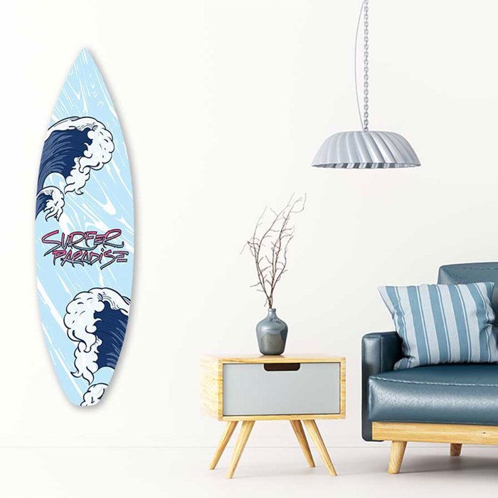 Decorative surfboard, the Kanagawa wave