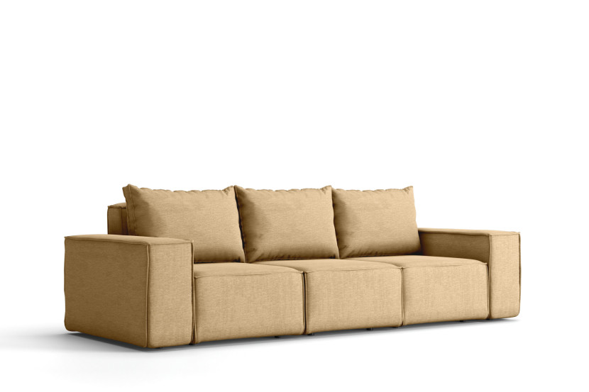 Sofa ogrodowa trzyosobowa SONNE na taras, tkanina Artykuł, Cappuccino