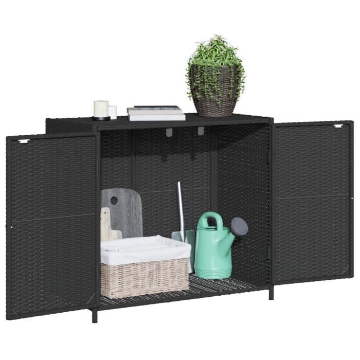 Armario de almacenamiento - VIDAXL - 83x45x76 cm - Resina tejida - Negro - Exterior