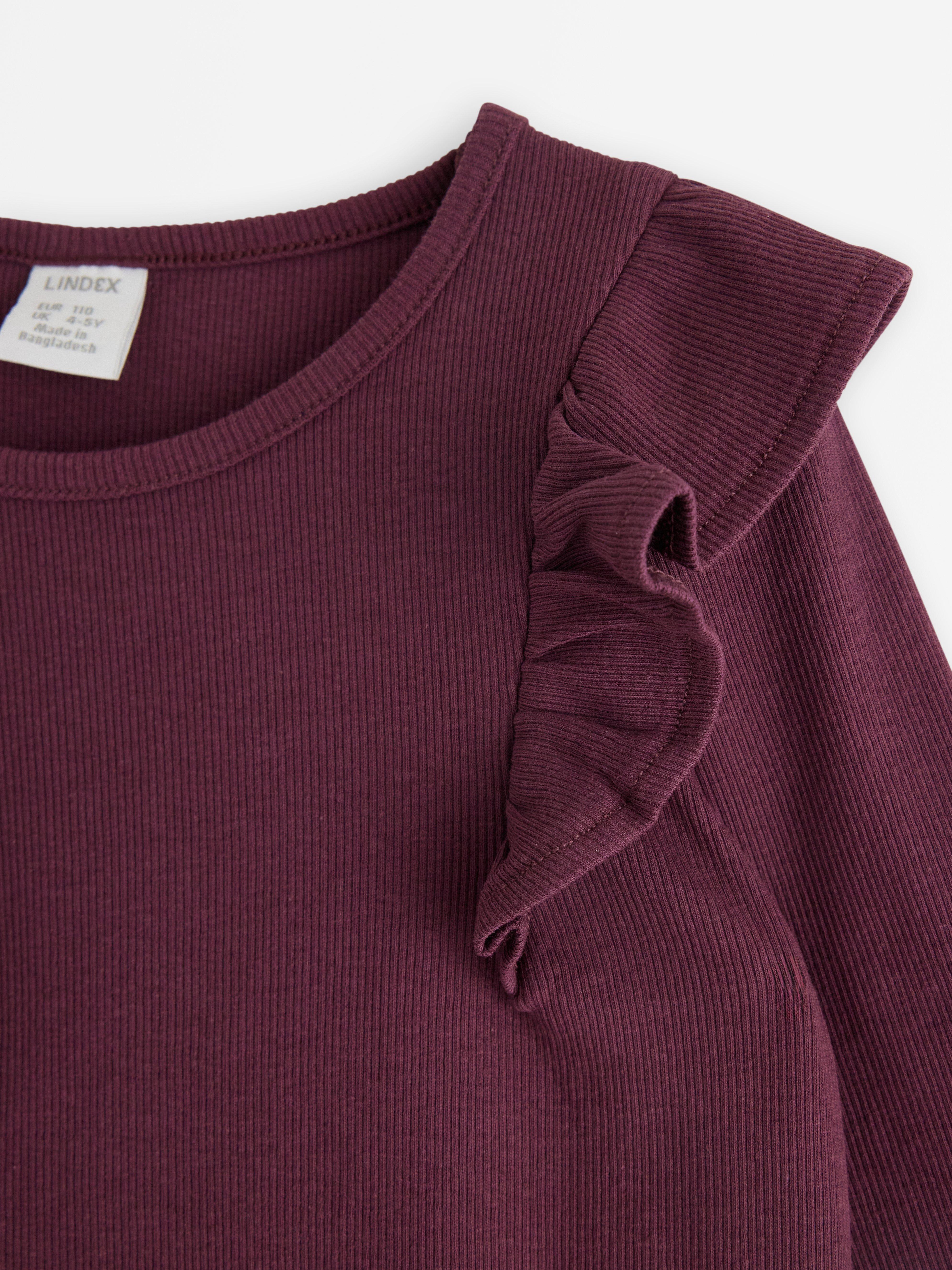 Top de manga larga color lila oscuro empolvado