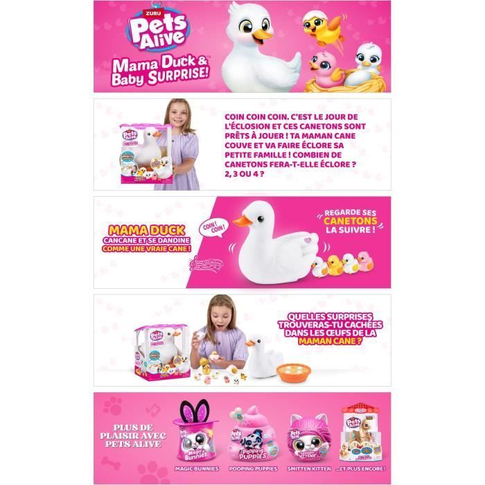 Jouet Interactif - ZURU - Mama Duck - Canetons interactifs suivant leur maman avec surprises à découvrir