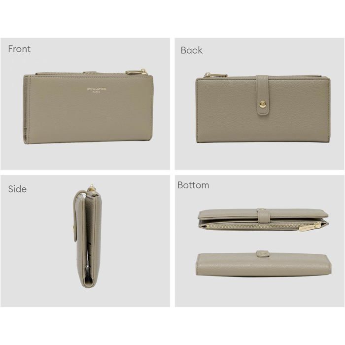 Portafoglio Companion - DAVID JONES - Portafoglio lungo - Similpelle PU - 12 scomparti per carte - Chiusura con cerniera