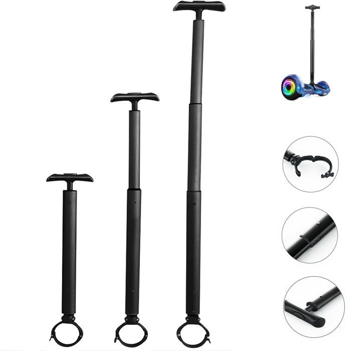 Hoverboard Accessories - EROLLERRUN - Aluminum Alloy Control Handle - Gyropod Hoverboard - For 6.5/10 Inch Wheels - Black