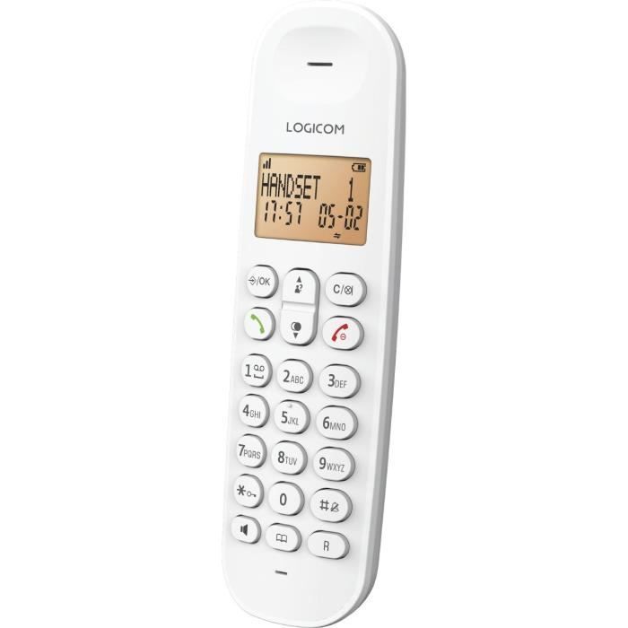 Draadloze vaste telefoon - LOGICOM - DECT ILOA 155T SOLO - Wit - Met antwoordapparaat
