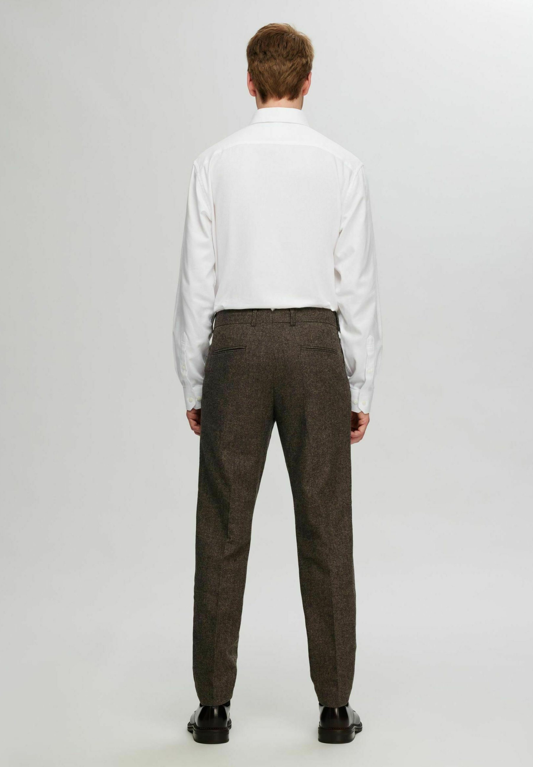 Chino kalhoty Selected Homme Checkered - brownie