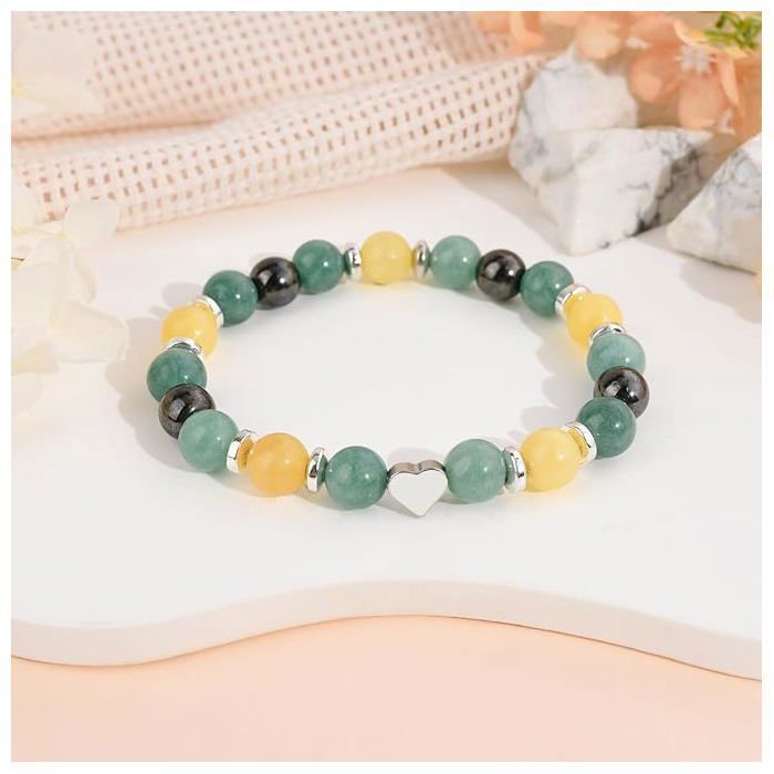 Cadeau pour Femme Bracelet Pierres Naturelles Femme Idee  Cadeau Ado Fille Cadeaux Noel Femme Cadeau Anniversaire（vert）
