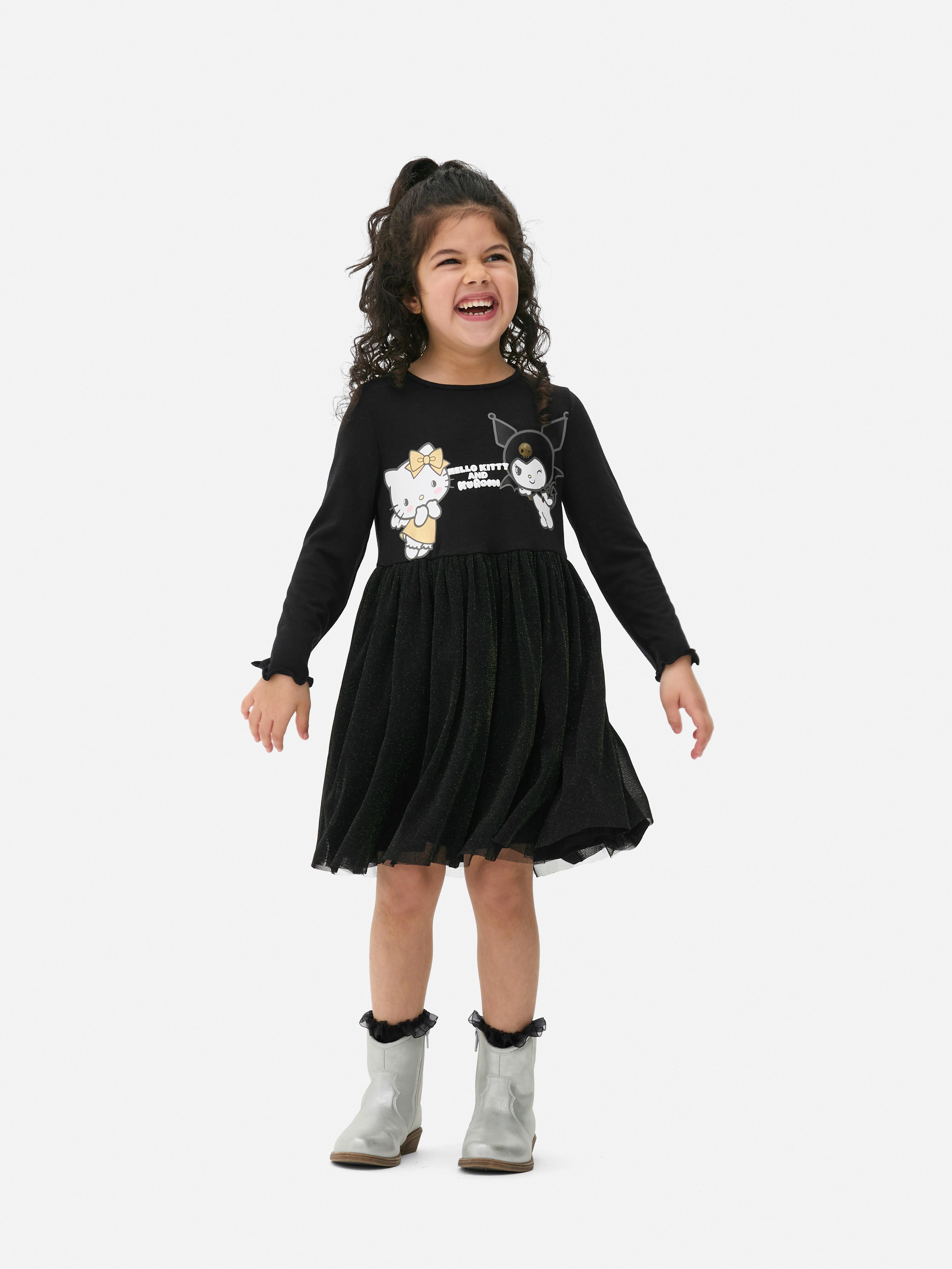 Rochie tutu Hello Kitty și Kuromi O rochie Hello Kitty cu fustă din tul, tiv festonat și închidere deschisă la spate