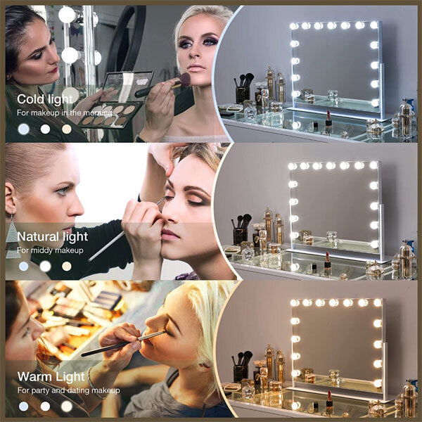 Kosmetické zrcátko Livingandhome Hollywood Vanity s LED osvětlením