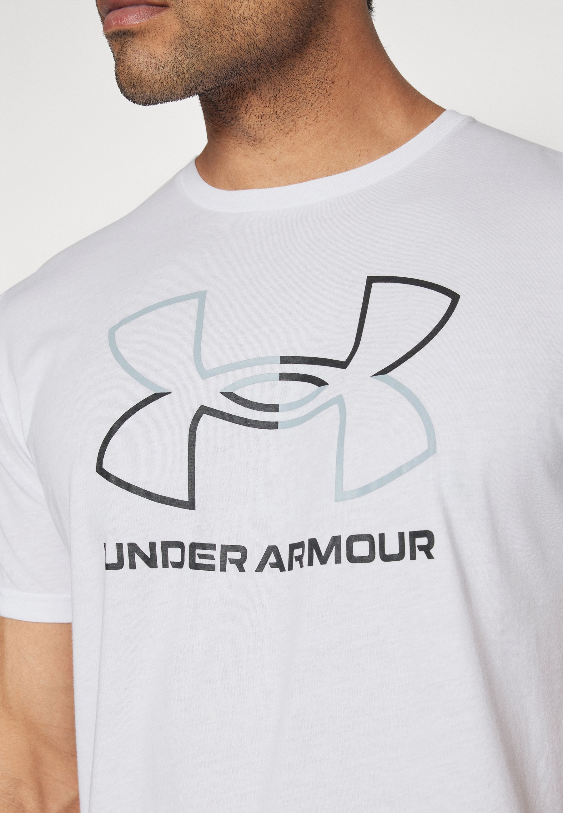 Under Armour FOUNDATION - T-shirt sportiva - bianco/nero