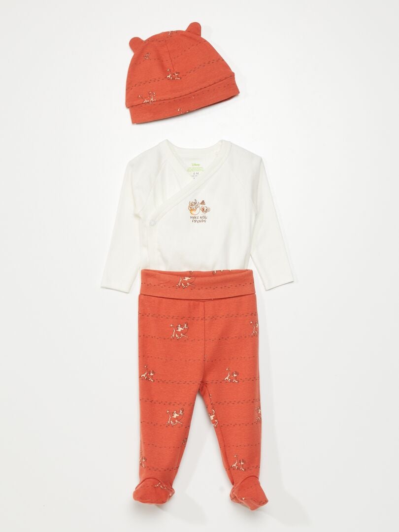 Completo body + leggings + cuffietta 'Disney' - 3 pezzi - simba
