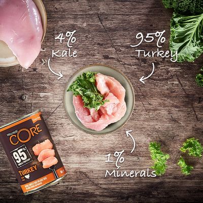 Wellness Core Adult 95% Single Protein Mokra karma dla psów z indykiem i jarmużem