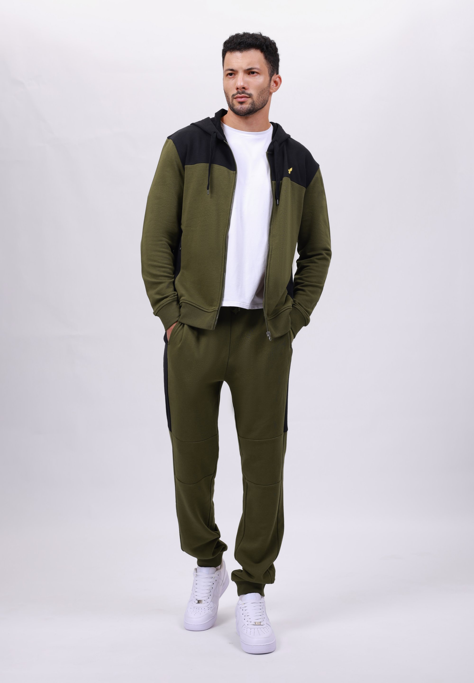 Ensemble Pier One - Survêtement - noir/vert kaki