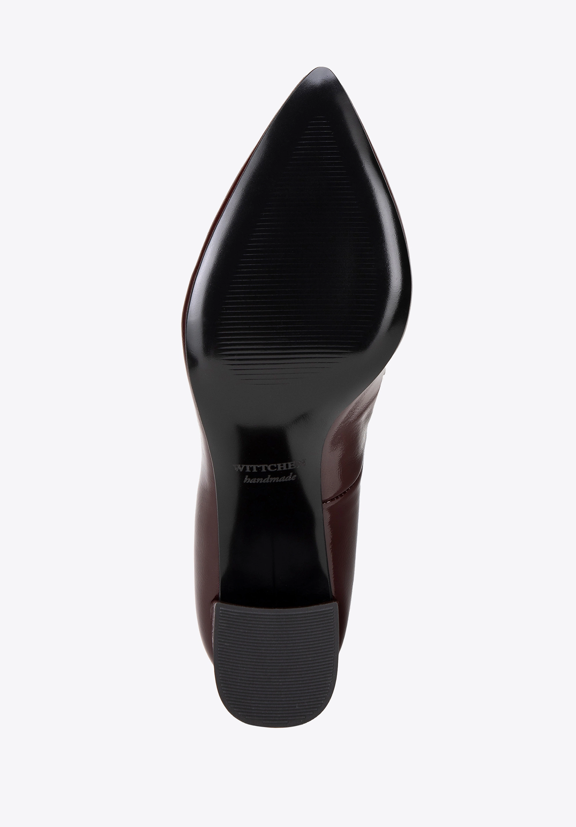 Damskie czółenka ze skóry lakierowanej z wycięciem czerwone