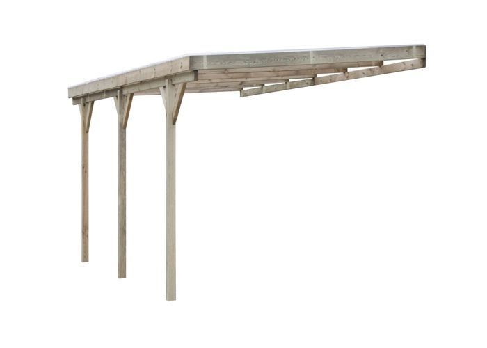Carport, car shelter 3x5.24 m - 15 m2 - PVC roof - CAR7-2PVCTR