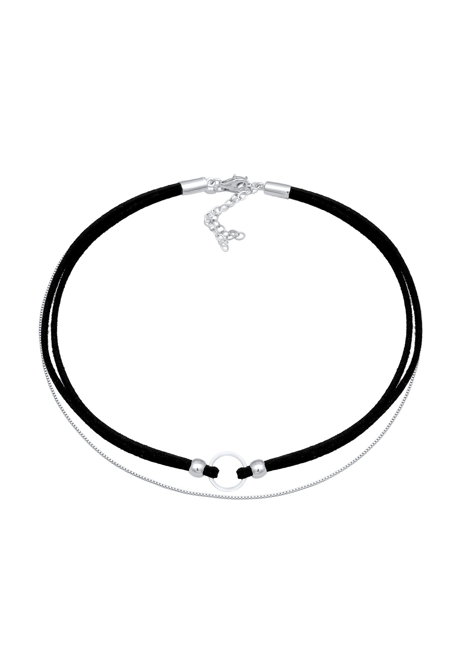 Elli Femmes choker cercle vénitien set en daim en argent sterling 925