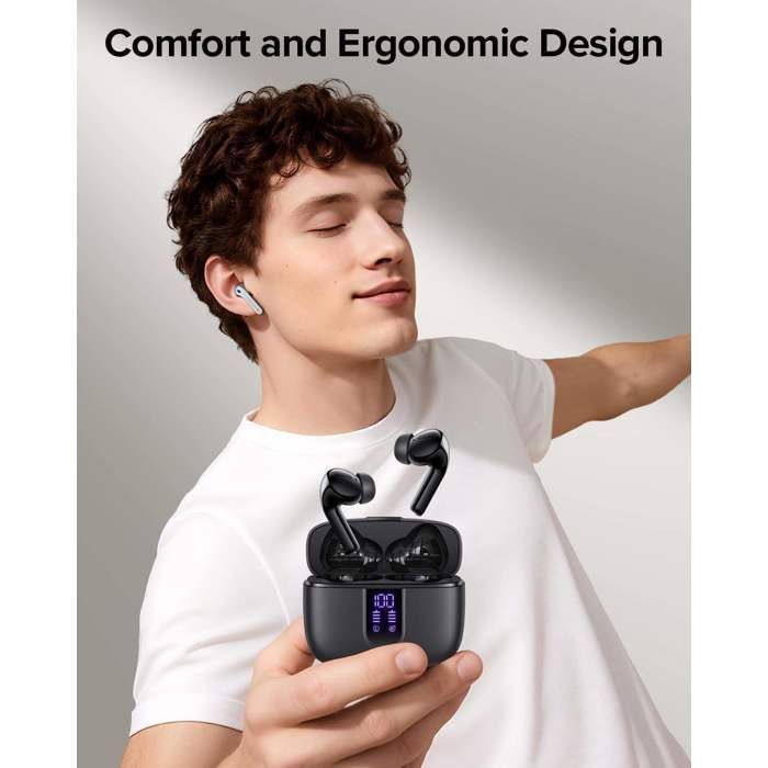 PASHASHOP Bluetooth 5.3 Kabellose In-Ear-Kopfhörer IPX5 – Mikrofon, 20 Stunden Akkulaufzeit, USB-C