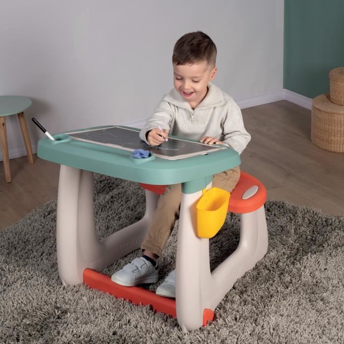 Bureau Petit Ecolier - Smoby - 80 Accessoires Inclus - Vert - 63 X 69 X 58 - Dès 3 ans