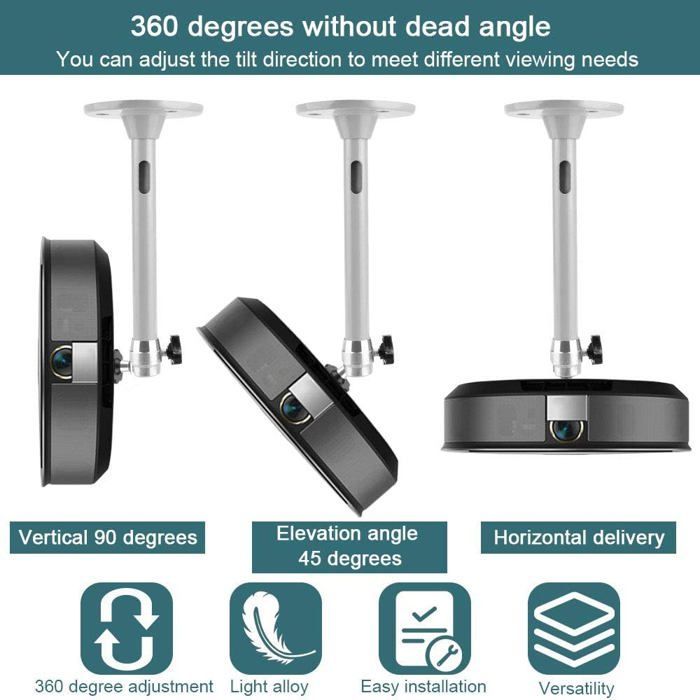 Soporte universal para proyector - ZOKKO - Altura ajustable 21,5 cm - Inclinación de 90° - Rotación de 360°