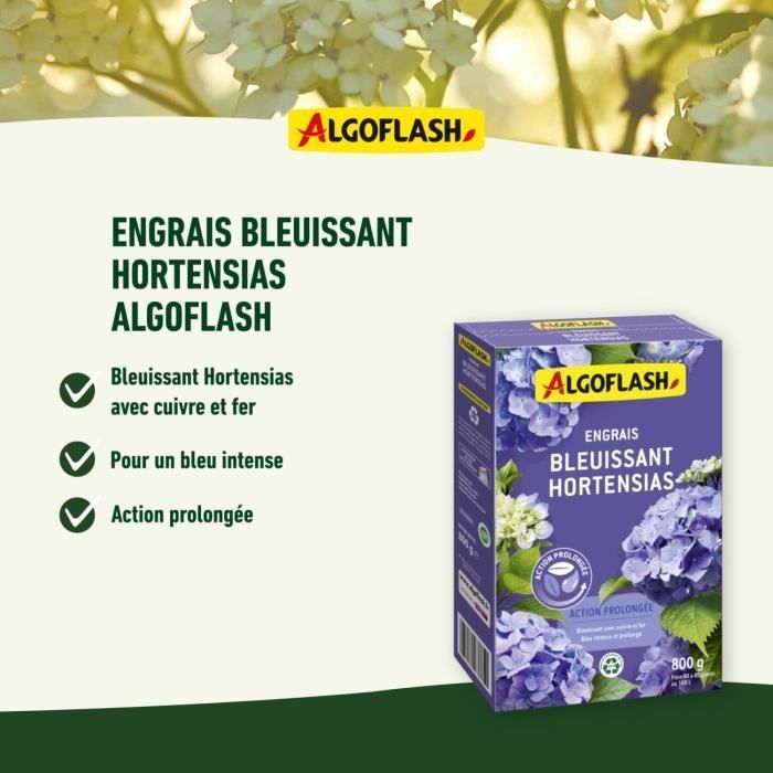 ALGOFLASH NATURASOL Fertilizante Azulante NATURASOL para Hortênsias - Ação de longa duração 800g