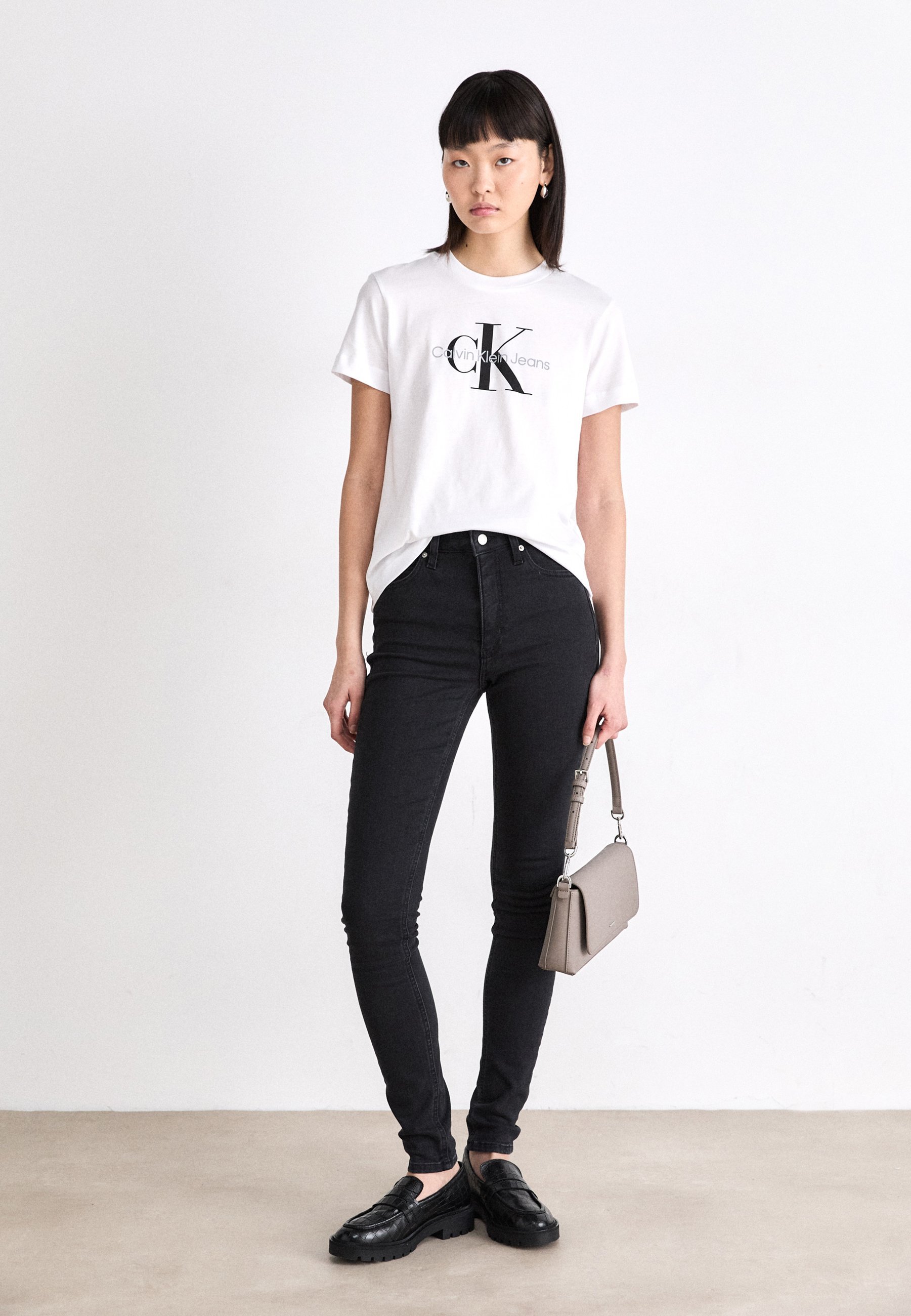 Calvin Klein Jeans CORE MONOGRAM REGULAR - T-shirt met print - helderwit