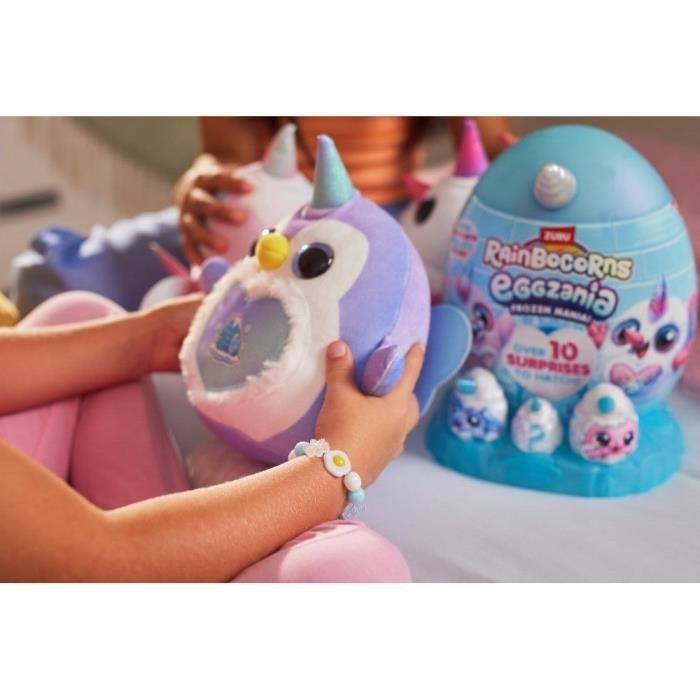 Œuf surprise peluche - RAINBOCORNS - Eggzania Frozen Mania - Thème givré - Peluche à découvrir - Accessoires inclus
