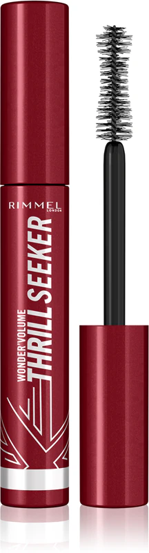 Máscara Rimmel WonderVolume Thrill Seeker que curva e dá volume aos cílios.