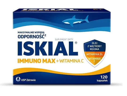 Iskial Immuno Max, Olej z wątroby rekina + Witamina C, Kapsułki