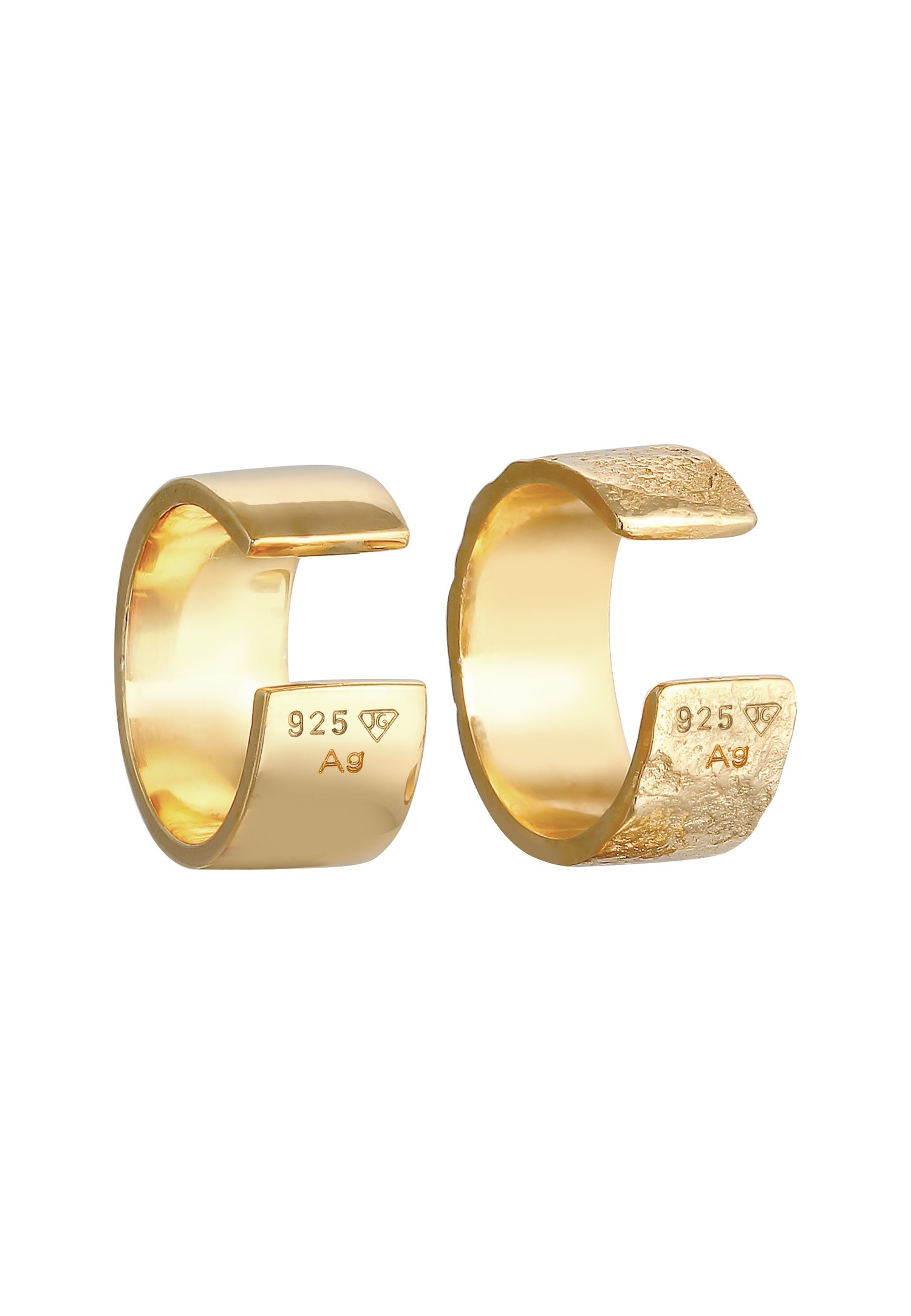 Elli Femmes Set Earcuff Basique Martelé en argent sterling 925