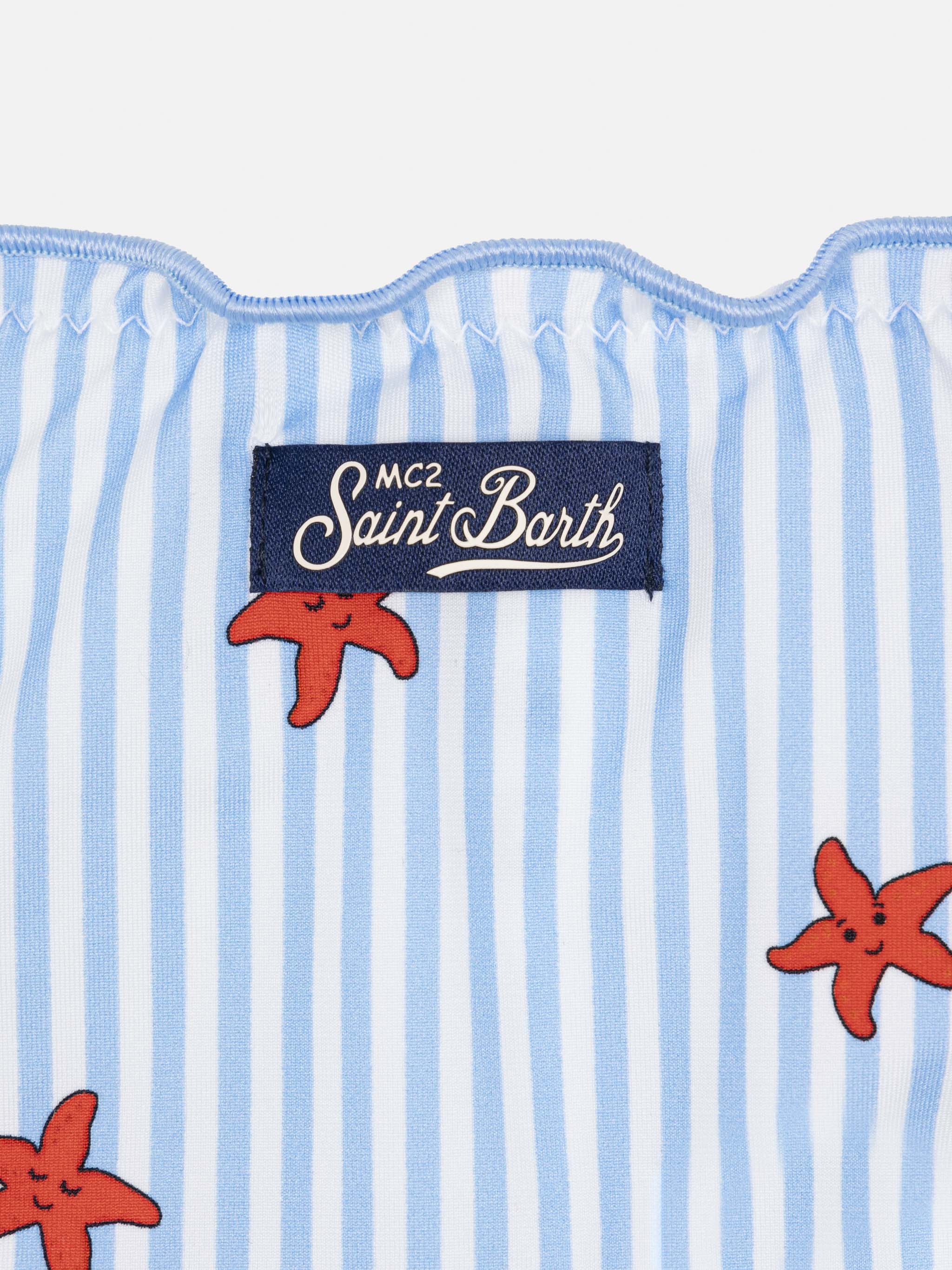 Bikini een klassieke triangolo Cris con stampa stelle marine e righe