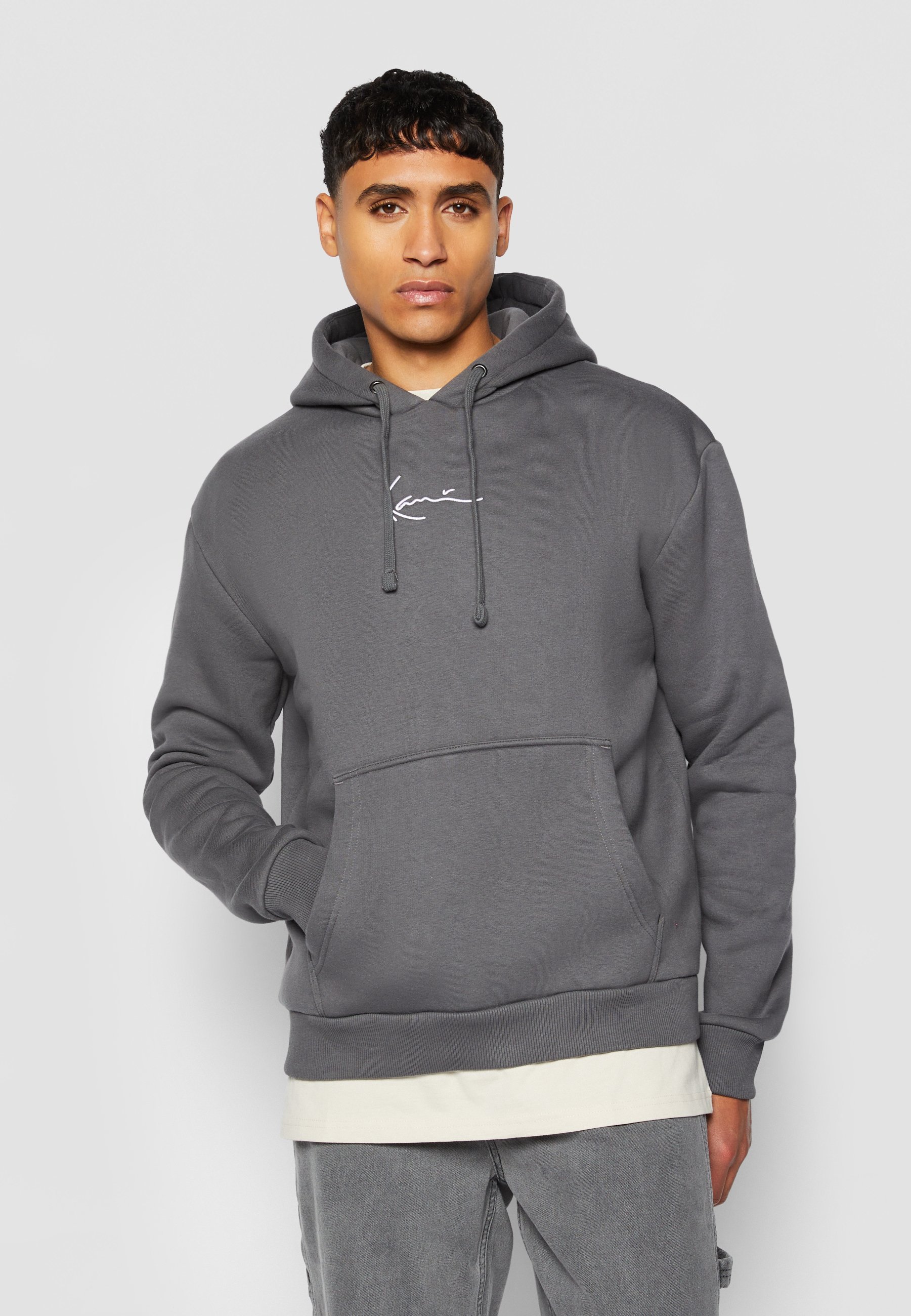 Felpa con cappuccio Karl Kani SMALL SIGNATURE ESSENTIAL UNISEX - Felpa con cappuccio - antracite