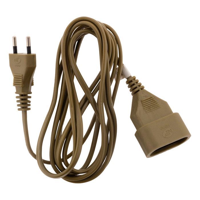 Rallonge 3m - HO3VVH2F 2x0,75mm² 6A - o - Zenitech