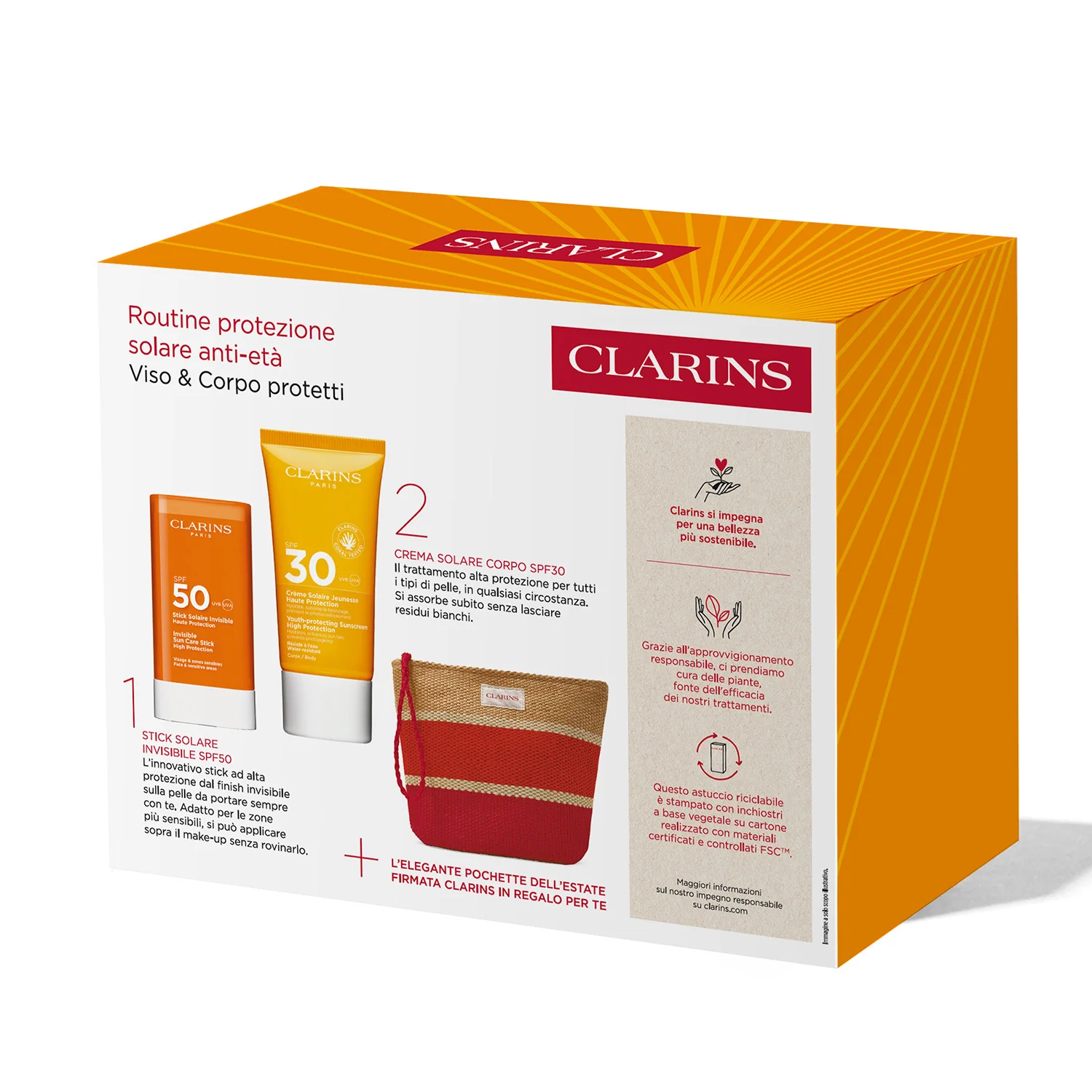 Sole Routine protezione solare anti-età - Cofanetto Solare, Coffret Solare, Stick solare alta prot., Crema solare corpo alta prot.