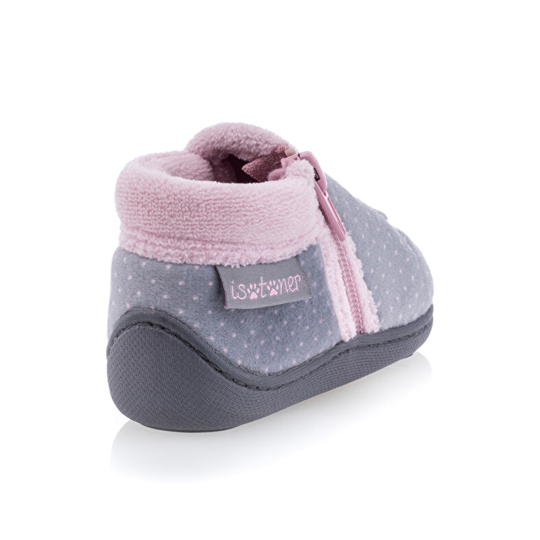 Pantufas cinza para bebê menina