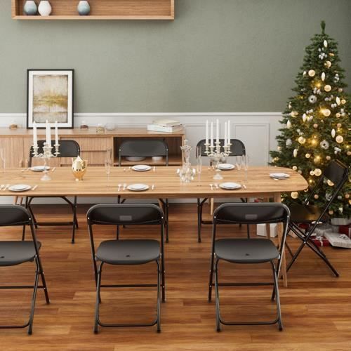 Set di 8 sedie pieghevoli da reception FCH - 45*45*80 cm - Nero