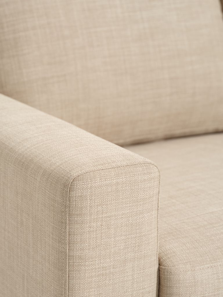 EGENSE Sofa s 3 sjedišta, tkanina boje pijeska/boja hrasta