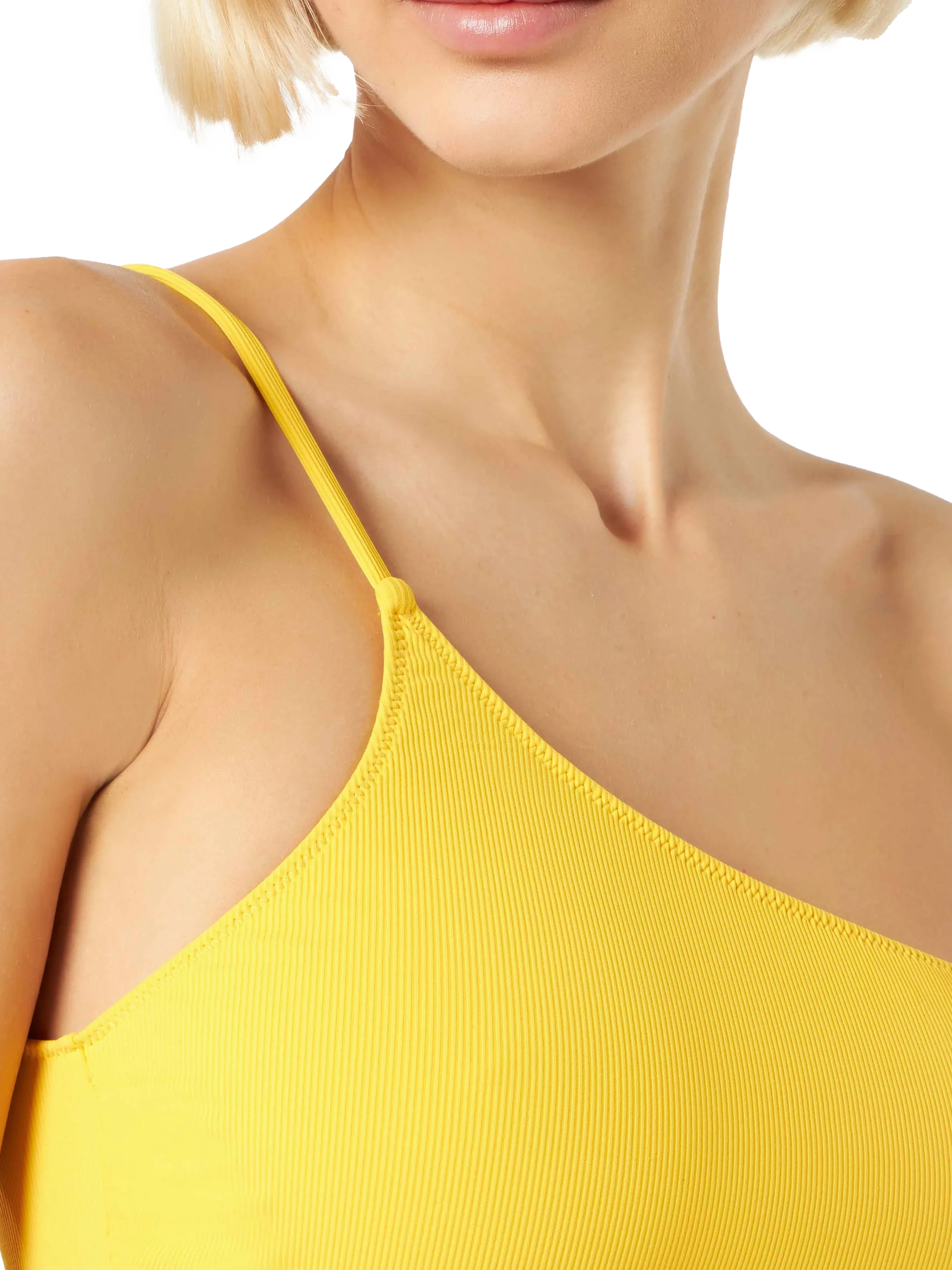 Gele bralette met één schouderband voor dames (bikini)
