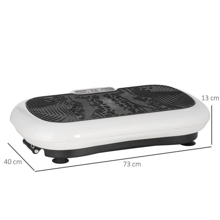 Plataforma vibratoria para fitness, 99 niveles de vibración, 200 W, blanca
