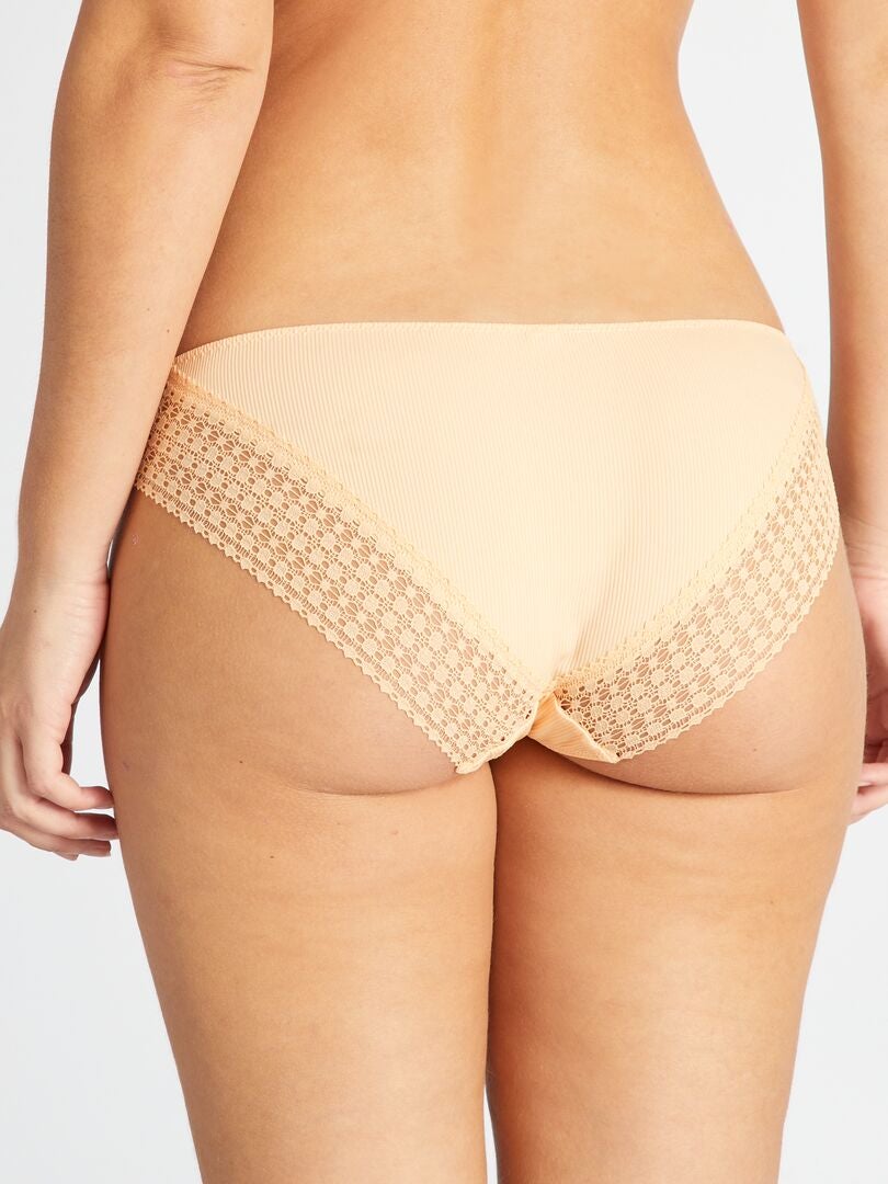 Calcinha com detalhes em renda - LARANJA