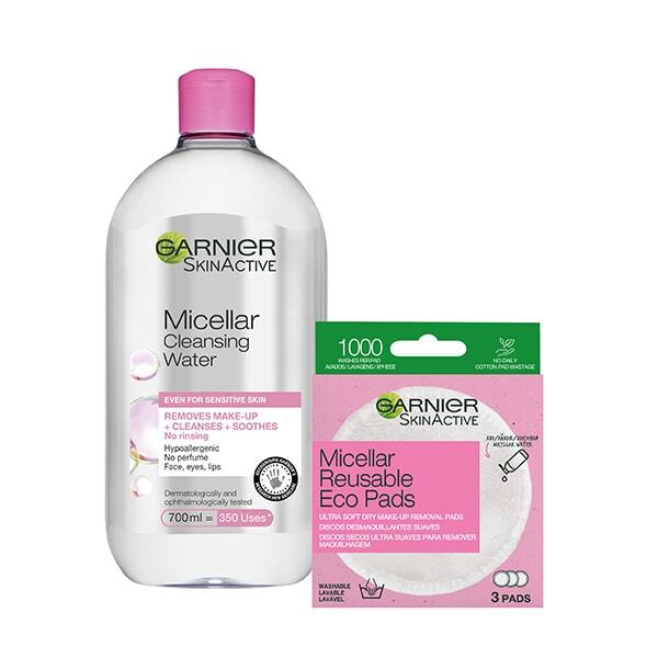 Garnier Mizellenwasser und Eco Pads Sanftes Reinigungsset