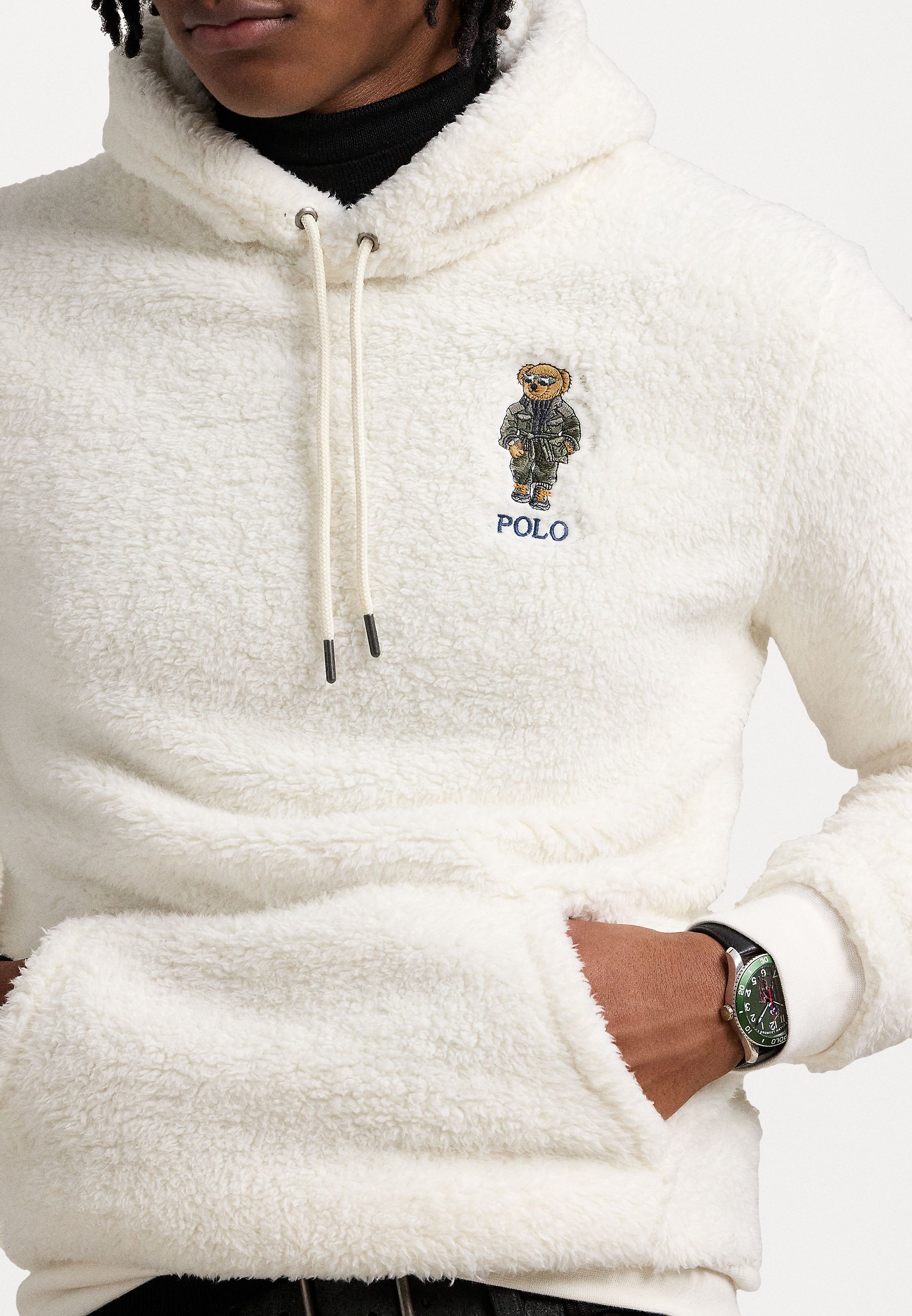Polo Ralph Lauren POLO BEAR PILE FLEECE HOODIE - Džemper od flisa - antikno krem