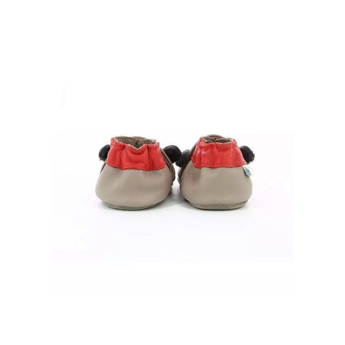 Robeez grey leather baby boy slippers - Awesome Bear model - comfortable and stylish