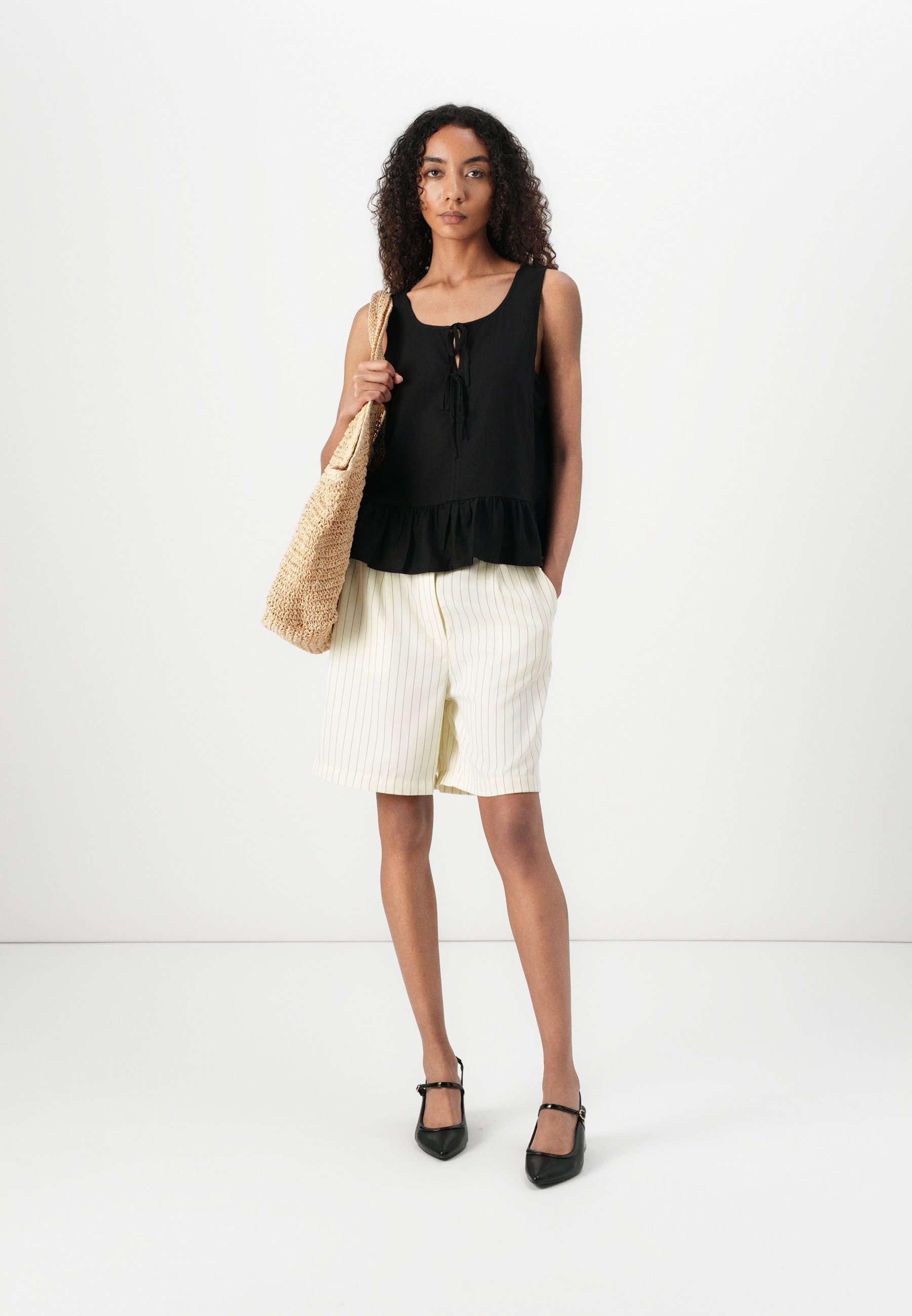 TOM TAILOR DENIM MIX MET STRIKJES - Top - diepzwart