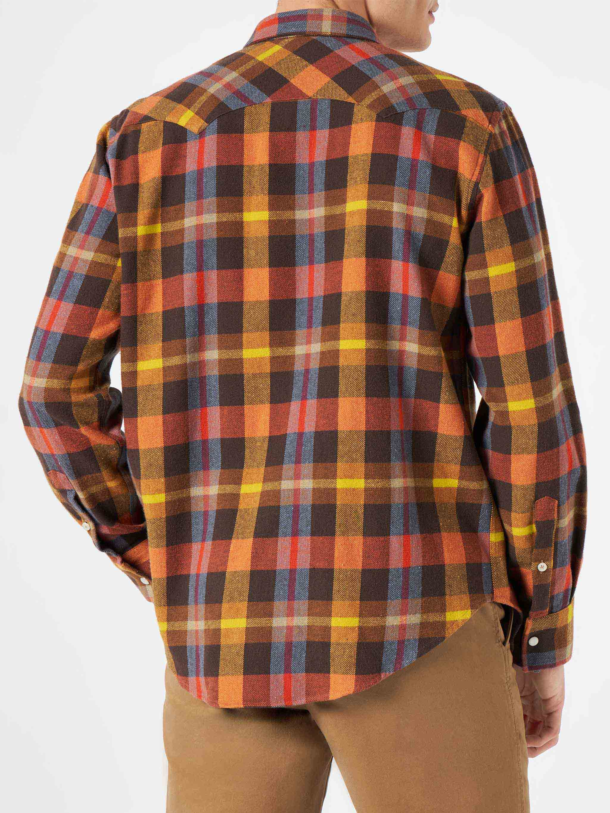 Camisa de hombre con tartán amarillo