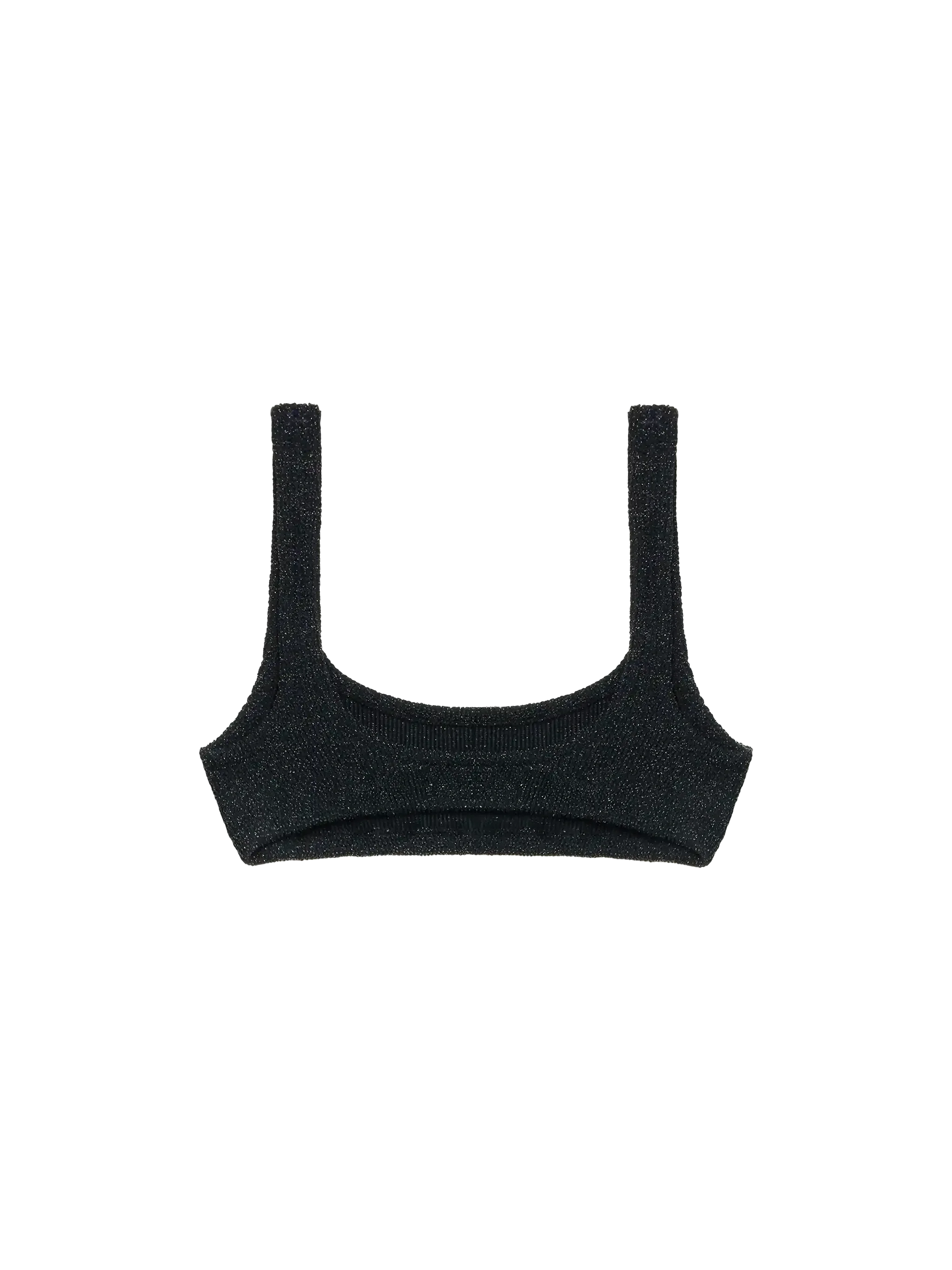 Haut de brassière Naima classique noir froissé en lurex