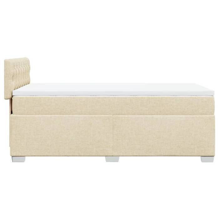 Struttura letto con materasso - Maison Exclusive - 80x200 cm - Tessuto color crema - Massimo relax