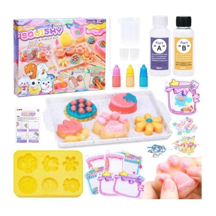Kit de bricolage en silicone liquide Squishy, rapport de mélange AB 1:1 pour Taba HAND SPINNER - FIDGET CUBE - JOUET ANTI-STRESS